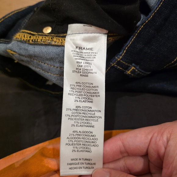 FRAME Wide Leg High Rise Jeans Rinse Womens Size 29 Blue Indigo Retro Boho - Picture 3 of 10